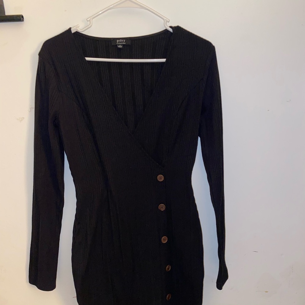 Privy Privately Privileged Black Button-Down Dress size S